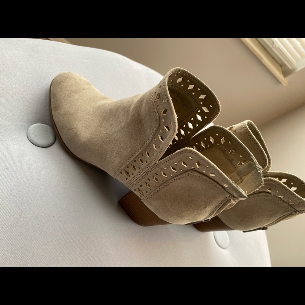 Beige ankle boots